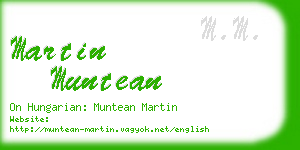 martin muntean business card